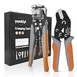 Yumkiyi Wire Stripper and Crimping Tool Kit,AWG 24-10 Automatic Stripper Tool with AWG 28-16 Ratchet Wire Crimper For Open Barrel Connectors