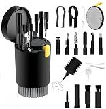 20-in-1 Laptop Phone Screen Earbud Cleaning Kit, Keyboard Cleaner Kit, Keyboard Cleaning Kit with Electronic Cleaning Brush Spray for Airpods Pro, iPad, iPhone Pro, Camera, Computer Cleaning (Black)