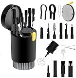 20-in-1 Laptop Phone Screen Earbud Cleaning Kit, Keyboard Cleaner Kit, Keyboard Cleaning Kit with Electronic Cleaning Brush Spray for Airpods Pro, iPad, iPhone Pro, Camera, Computer Cleaning (Black)