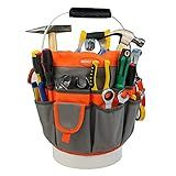 MELOTOUGH Bucket Idea Bucket Tool Organizer With 35 Pockets Fits to 3.5-5 Gallon Bucket (Orange) …