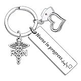 BESPMOSP Nurse Gifts for Women Nurse Keychain Appreciation Graduation Gifts RN Nurse In Progress Keychains (Nurse in progress)