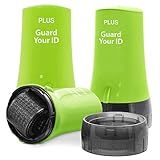 Guard Your ID Stamp Roller, Advanced Confidential Security Tool for Personal Document Guard and Data Safeguard, Regular 3-Pack, Green