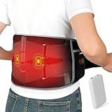 Comfytemp Cordless Heating Pad with Massager for Back Pain Relief, Portable Lower Back Massager FSA Eligible HSA Rechargeable, Birthday Gifts for Women Men Mom Dad Seniors Christmas 3 Heat 30 Auto-Off