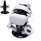 TechKen Charging Stand for Meta Quest 2, VR Headset Charging Dock for Quest 2 Accessories Stand Holder, VR Controllers Holder