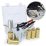 Zylorix One-Stop Pool Anchor Removal Tool Kit with 5 PCS Brass Pool Cover Anchors for Lock Inground Pool Cover, Anchor Replacement Tool Kit, Removal and Reinstall Anchors Tool Kit with Storage Box