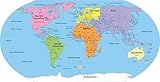 8” x 16” Labeled World Practice Maps, 30 sheets in a pack for Social Studies, Geography, Map Activities, Drill and Practice, Current Event Activities, Learning Games and more