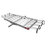 Tow Tuff 500 Pound Load Capacity Heavy Duty 2 in 1 Aluminum Adjustable Automotive Hitch Cargo Carrier with Luggage and Bike Rack, Silver