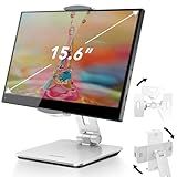 AboveTEK Business Kiosk Aluminum Tablet iPad Stand, 360° Swivel Tablet & Phone Holders for Any 4"-15.6" Display Tablets/Cell Phones/Portable Monitor, Sturdy for Store POS Office (Silver)