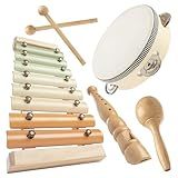 Comfy Cubs 4-Piece Kids Musical Instruments Set - Safe Non-Toxic Montessori Toys for Toddlers - Music Toys for Family Bonding - Designed in The US Toddler Instruments for 3 Year Old and Above