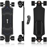 Askate A1 Electric Skateboard with Remote, Long Range Up to 17 Miles, 8 Ply Canadian Maple, Smooth 4-Speed Remote Controller, Suitable for Younger Beginners