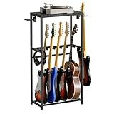 MAHANCRIS Guitar Stand, Guitar Rack for Acoustic Holder, Electric Guitar, Bass, Multiple Guitar Rack Holder for Guitars, Guitar Amp Accessories, for Home Music Studio, Black GSHB6501
