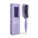 Curly Hair Brush Candybrush Curl Defining Brush for Detangling Shaping and Defining Curls for Women, Men, Wet & Dry Hair (Purple)