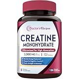Doctor's Recipes Creatine Monohydrate 3000 mg Per Serving, Micronized Creatine Capsules for Women & Men, for Strength, Energy, Recovery, High Absorption, Vegan, 120 Capsules