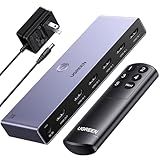 UGREEN 8K@60Hz HDMI Switch 5 in 1 Out Aluminum Support 4K@240Hz HDR10+ HDCP 2.3 CEC HDMI 2.1 Switcher Splitter with Power Adapter Compatible with PS5/4 Xbox Nintendo Switch Roku Apple TV Fire Stick