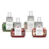 Yankee Candle ScentPlug Refill for Plug in Air Fresheners, Scented Oil Refills, Long Lasting Home Fragrance, Sparkling Cinnamon, Red Apple Wreath, Balsam & Cedar, Christmas Cookie (Variety Pack)