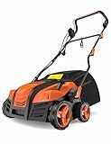 Aspiron Artificial Turf Vacuum, 15Amp Grass Sweeper 16” Width Lawn Sweeper Yard Power Brush with 45L Removable Leaf Collection Bag, Quick-Fold, Keeps Clear Sweepy Box