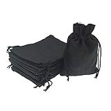Bezall 20pcs Burlap Drawstring Gift Bags, 3.9 x 5.5 Black Linen Pouches Candy Jewelry Party Halloween Wedding Favor Bags