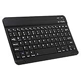 Ultra-Slim Bluetooth Keyboard Portable Mini Wireless Keyboard Rechargeable for Apple iPad iPhone Samsung Tablet Phone Smartphone iPadOS iOS Android (10 inch Black)