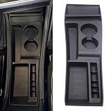AutoQi for 2012-2015 Tesla Model S Center Console Organizer Tray, Silicone Cup Holder Compartments Storage Bins fits Model S Accessories