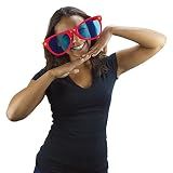 Pudgy Pedro's Jumbo Party Sunglasses | Novelty Shades Perfect For Birthdays, Theme Parties, Charity Events, Weddings, and More | Giant Glasses, Fits Adults and Women Men​​ (Red)