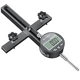 ALLmeter Digital Table Saw Gauge | Straight-Through Chute Design | 0.01mm Precision Dial Indicator | 3/4"(19mm) Aluminum Bar | for Blade/Fence/Arbor Alignment | Fits Saws with ≥3/4" Miter Slots