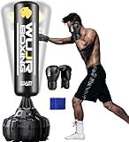 70'' Freestanding Punching Bag with Boxing Gloves Heavy Boxing Bag with Suction Cup Base for Adult Men Stand Kickboxing Bag (Black,70"(Boxing Gloves are not Included)