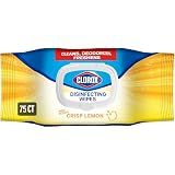 Clorox Disinfecting Cleaning Wipes Flex Pack, Bleach Free, Crisp Lemon, 75 Count (Pack May vary)