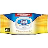 Clorox Disinfecting Cleaning Wipes Flex Pack, Bleach Free, Crisp Lemon, 75 Count (Pack May vary)