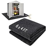 HolyMaji 6 x 4 FT Outdoor Storage Shed Floor Mat Waterproof Garden Shed Flooring Mat Washable Carport Furniture Dustproof Anti-Slip Pad for Protect Shed Flooring from Wear - Tool Shed Not Include