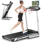 SYTIRY Incline Treadmills for Home with TV Screen and WiFi, 3.25HP Smart Walking Pad Treadmill with Incline, Heavy Duty Foldable Electric Running Machine with 10” Touchscreen, 3D Virtual Sports Scenes