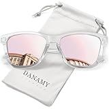 DANAMY Sunglasses Womens Polarized Sunglasses for Women Trendy Designer Mirrored Sunglasses UV400 Protection Sun Glasses