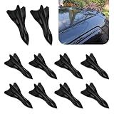 getfay 10 PCS Car Roof Tail Wing Antenna, 2.95" x 0.98" ABS Personalized Aerodynamic Shark Fin Tip Shape Drag Reduction Noise Reduction Self-Adhesive Antenna, Modification Accessories (Black)