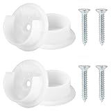 4pcs Closet Rod Holders, Plastic Tension Pole Bar Sockets for 1-3/8" Heavy Duty Wardrobe Tube Rail Support Bracket with Screws Fittings for Home Bathroom Shower Curtain Clothing Store (White)