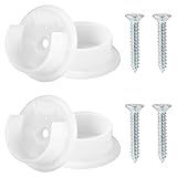 4pcs Closet Rod Holders, Plastic Tension Pole Bar Sockets for 1-3/8" Heavy Duty Wardrobe Tube Rail Support Bracket with Screws Fittings for Home Bathroom Shower Curtain Clothing Store (White)