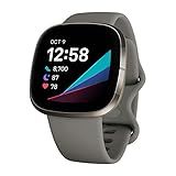 Fitbit Sense Advanced Smartwatch with Tools for Heart Health, Stress Management & Skin Temperature Trends, Sage Grey/Silver, One Size (S & L Bands Included)
