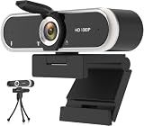 NIVEOLI Webcam 1080P with Microphone & Privacy Cover for PC/Laptop, USB Computer Camera Plug & Play with Auto Light Correction for Video Calls, Live Streaming Gaming & Online Meetings