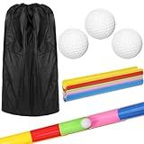 Sratte 2 Sets Team Building Activities Games Teamwork Group Learning Exercise Activities with Half Pipes Golf Balls Storage Bags Teamwork Kit for Adults Teens Field Day Game School Gym Outdoor Sports