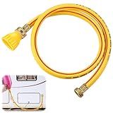 Gulfmew RV Winterizing Kit, RV Antifreeze for Winterizing, Garden Hose to Antifreeze No Splash Bottle Adapter, All in One Male and Female Connect Adapter for Camper, Boat, Marine, No Spillage(Yellow)