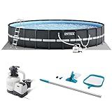 INTEX 26329EH Ultra XTR 18ft x 52in Above Ground Swimming Pool Set with Sand Filter Pump and Cleaning Maintenance Kit