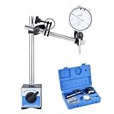 KATSU Tools Dial Indicator with Magnetic Base and 22 Pieces Indicator Points Set, 0-1.0" Tester Gauge, 0.001" Precision, Fine Adjustment, Measuring Toolkit in Storage Case 401111