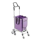 Stair Climbing Shopping Cart with Detachable Waterproof Liner – 20.5"×15"×36.2" Lightweight Rollator with 360° Swivel Wheels, Dual Handles for Grocery, Camping, Transport