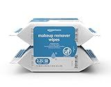 Amazon Basics Makeup Remover Wipes, Formulated without Fragrance and Alcohol-Free, Gentle Cleansing, Removes Waterproof Mascara, Dermatologist Tested, 25 Count, Pack of 2