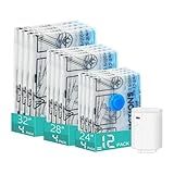 ZOESTORAGE Vacuum Storage Bags with 3000Pa Wireless Pump for Travel, 12 Pack Vacuum Seal Bags for Clothing Travel, Compression Vacuum Bags for Clothes,Luggage,Blankets(4 Large, 4 Medium, 4 Small)