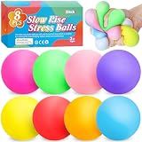 8 Pack Slow Rising Stress Ball,Stress Balls for Kids Adults,Stretchy Fidget Toys for Anxiety Relief,Hand Therapy Sensory Squishy Ball,Squishy Toys,Treasure Prize Box Toys for Kids Classroom