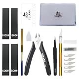 IQIANS 15PCS Basic Hobby Model Tool Kit for Model Building, Gunpla & 3D Printing, Precision Nippers, Hobby Clippers for Gundam & Warhammer, Wire Cutters and Pliers for Miniature Craft Tool Kits