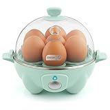 Dash Rapid Egg Cooker - Boiler, Poacher & Steamer - Includes Measuring & Recipe Guide - Dishwasher Safe - BPA Free - Holds 7 Eggs, Aqua