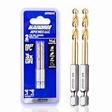 JEFE HEX 2-Piece 3/16" Twist Drill Bits HSS Hex Shank Drill Bit, Pack of 2, 135 Degree Easy Cut Split Point for Drilling in Steel, Copper, Aluminum, Zinc Alloy, Wood, Plastic, Quick Change Design.