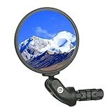 BriskMore Bike Bar End Mirror for Scooter Electric Bikes - HD Glass Convex Lens Rearview Mirror, Safe Cycling, Easy to Install 1PC