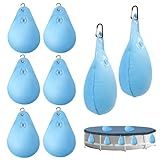 UQM 8 Pack Pool Cover Weights with Hooks, Leakproof Swimming Pool Cover Hanging Bag Thick PVC Pool Water Bags, Antifreezing Winter Pool Tarp Weights for Above Ground Pool Cover