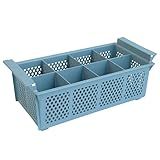 PROLISOK Flatware Rack – 8-slot Plastic Cutlery Basket – Large 16" Organizer for Knives, Forks, Spoons, Silverware, Kitchen Utensils, Essentials, Craft & Office Supplies – Dishwasher Basket